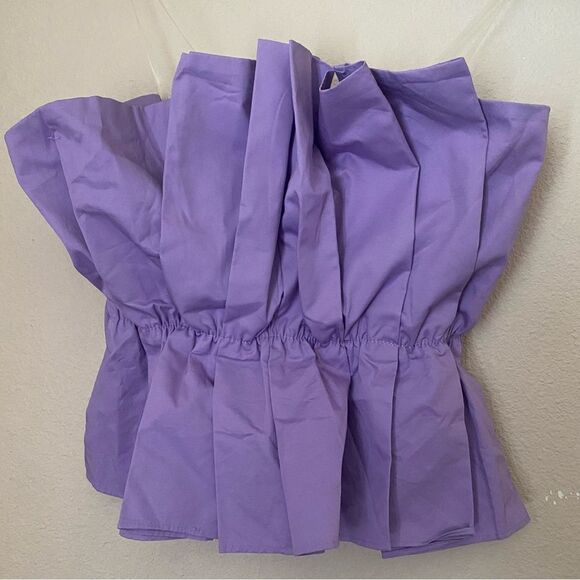 NWT Do + Be Strapless Purple Ruffle Top - Picture 4 of 7